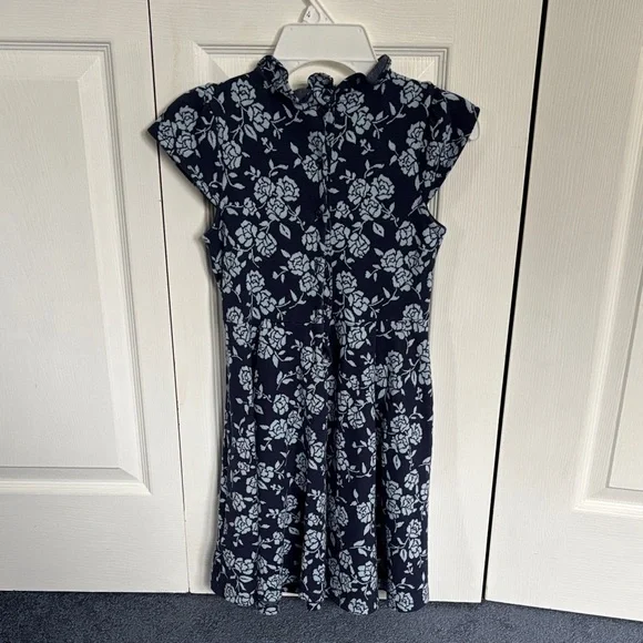 Janie and Jack Navy and White Floral Kids Dress - Picture 3 of 3